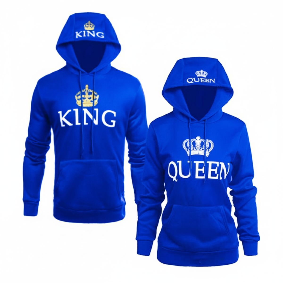 Blue King & Queen Hoodies