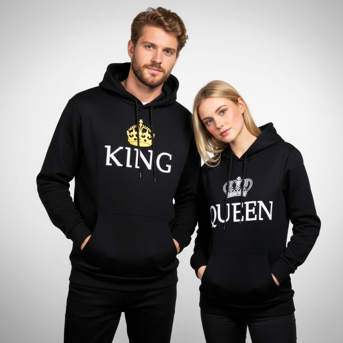 Black King Queen Hoodies