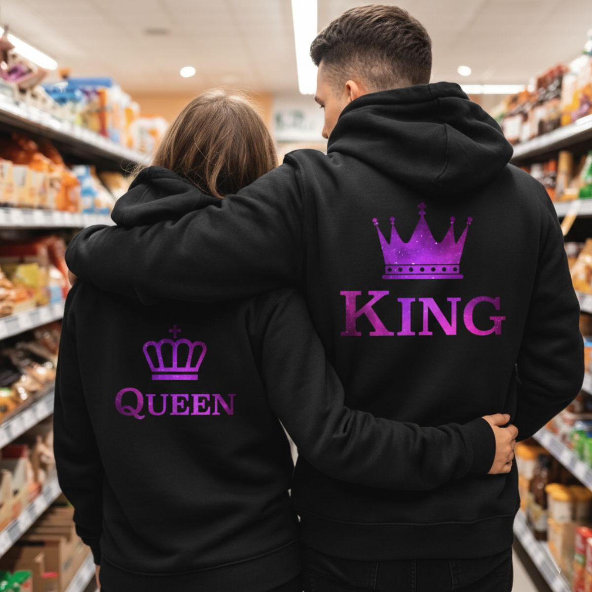 Purple King & Queen Hoodies
