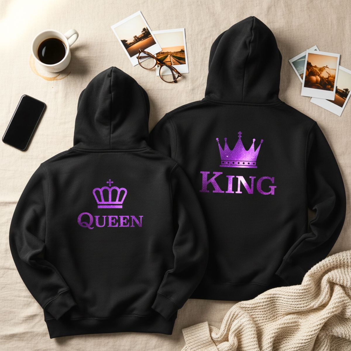 Purple King & Queen Hoodies