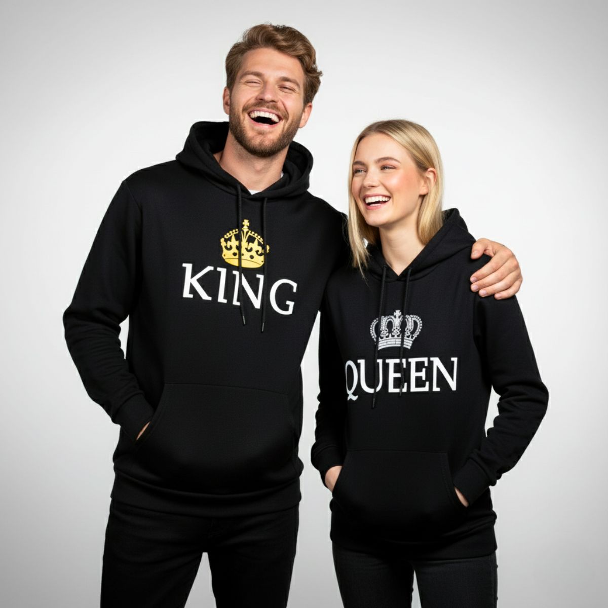 Black King Queen Hoodies