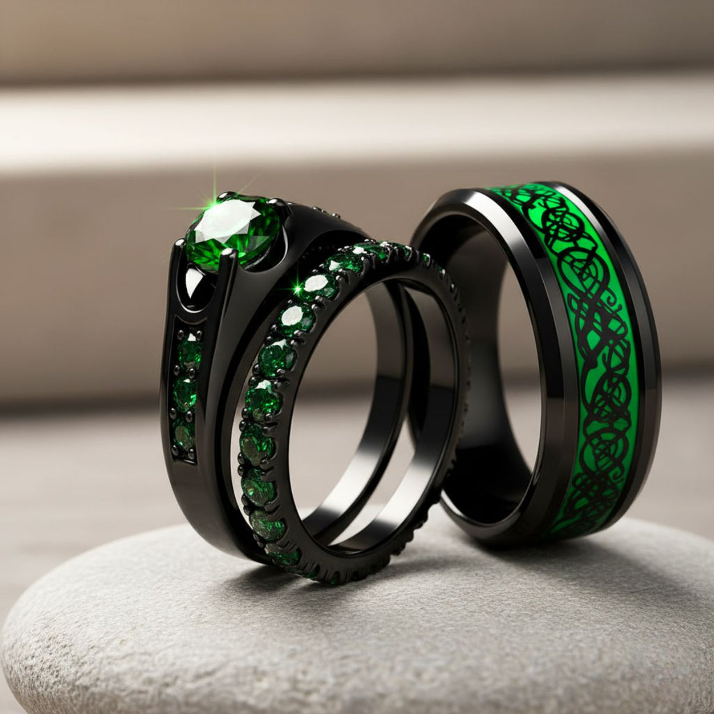 Emerald Love Rings