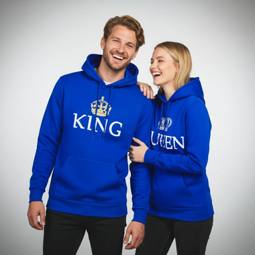 Blue King & Queen Hoodies