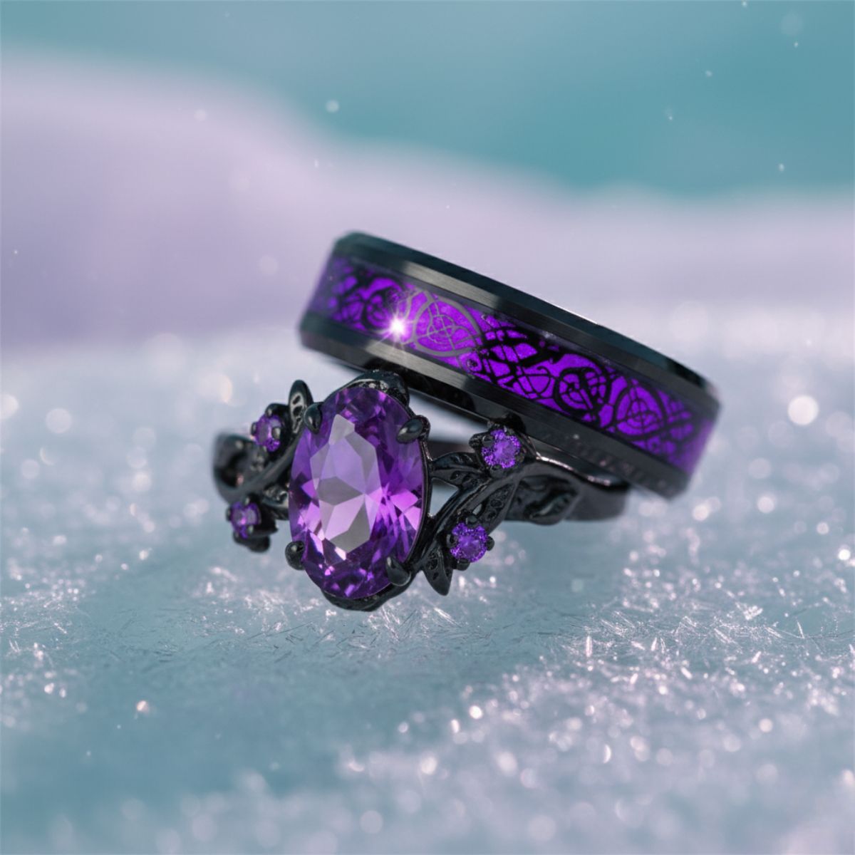 Purple Love Rings