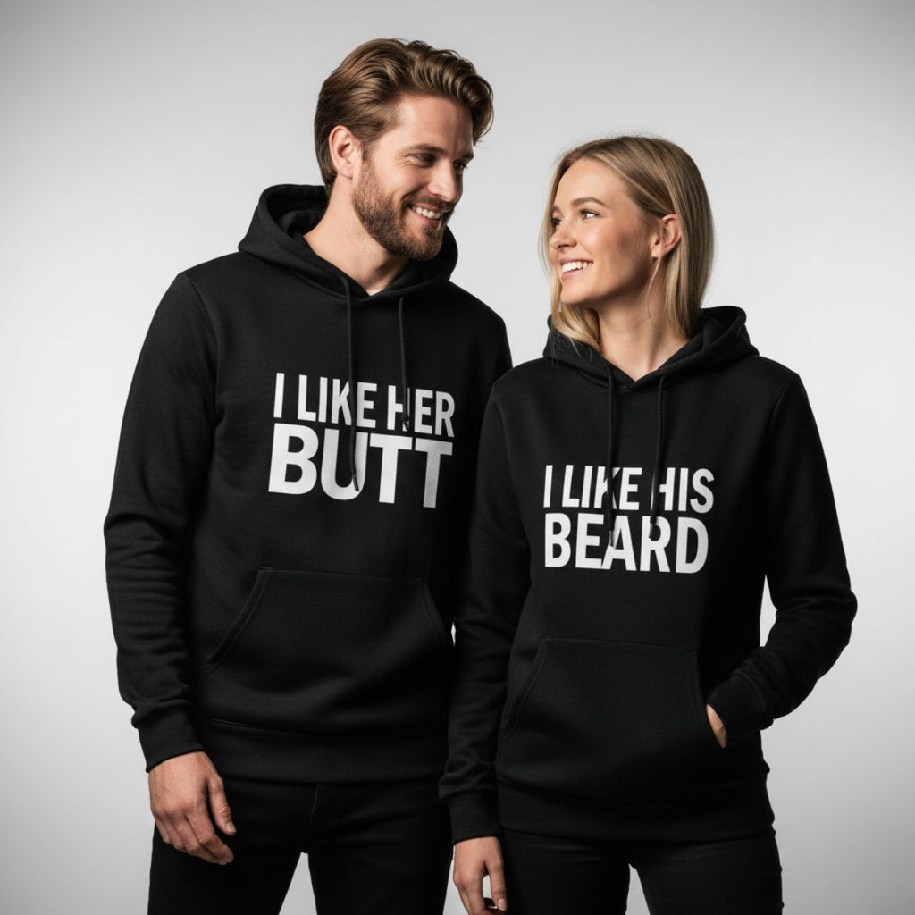 His Beard & Her Butt Hoodies