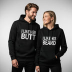 His Beard & Her Butt Hoodies
