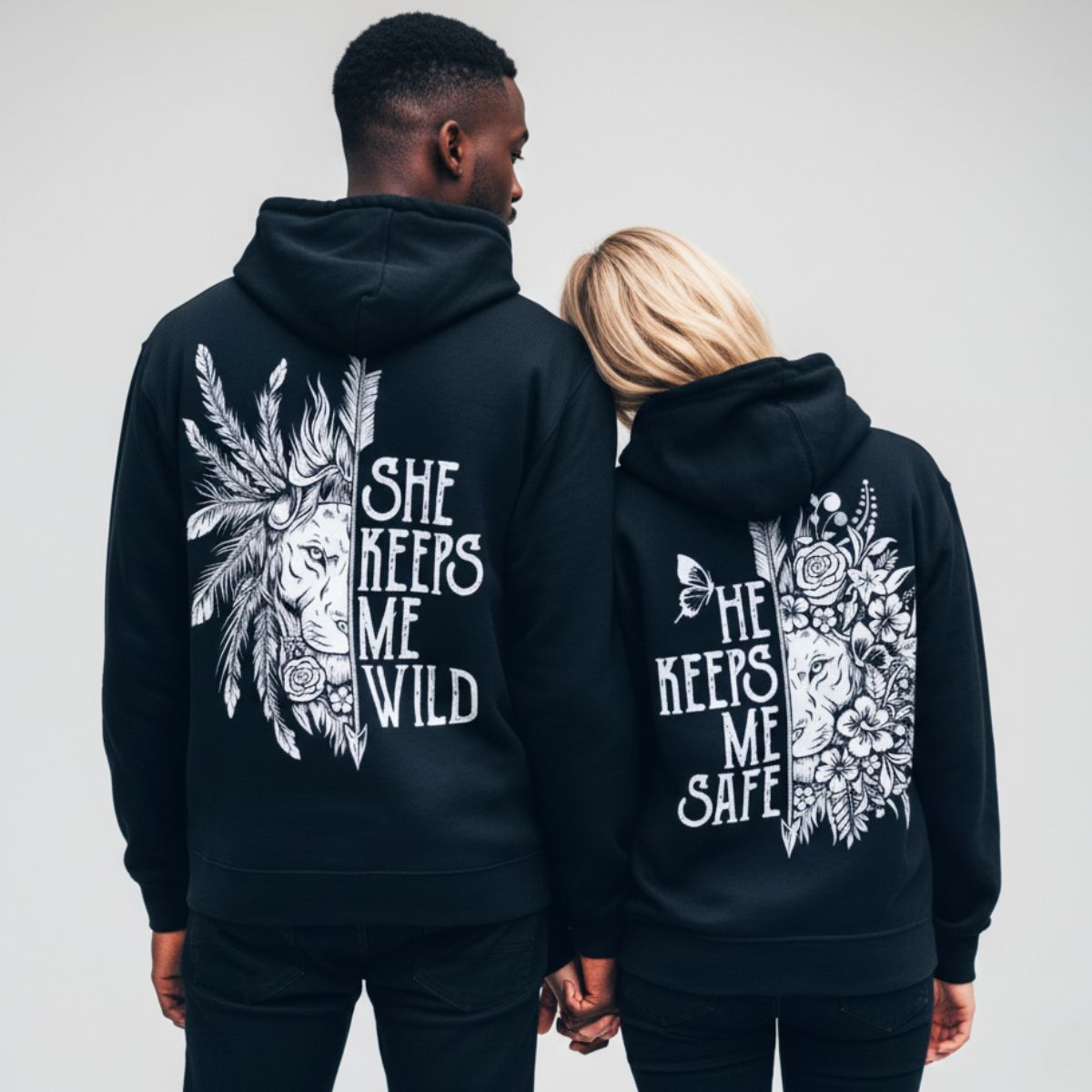 Black Wild & Safe Hoodies