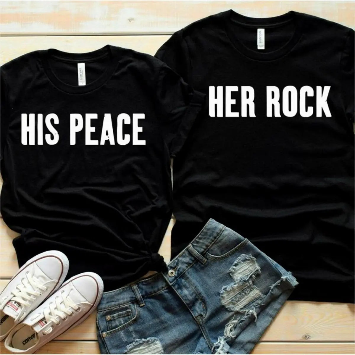 Her Rock & His Peace Shirts