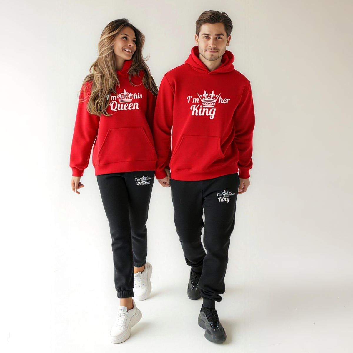 King & Queen Red Tracksuits