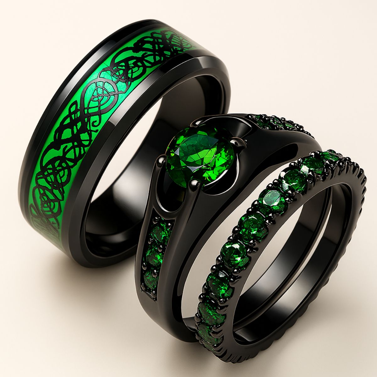 Emerald Love Rings