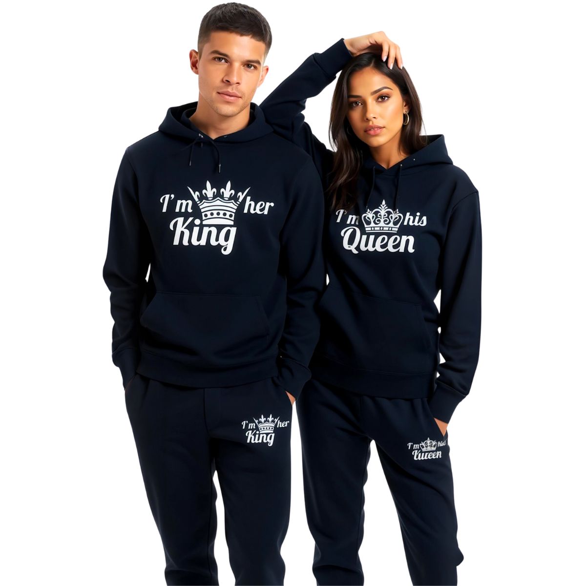 King & Queen Black Tracksuits