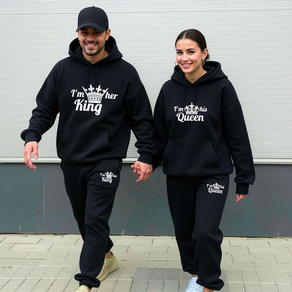 King & Queen Black Tracksuits