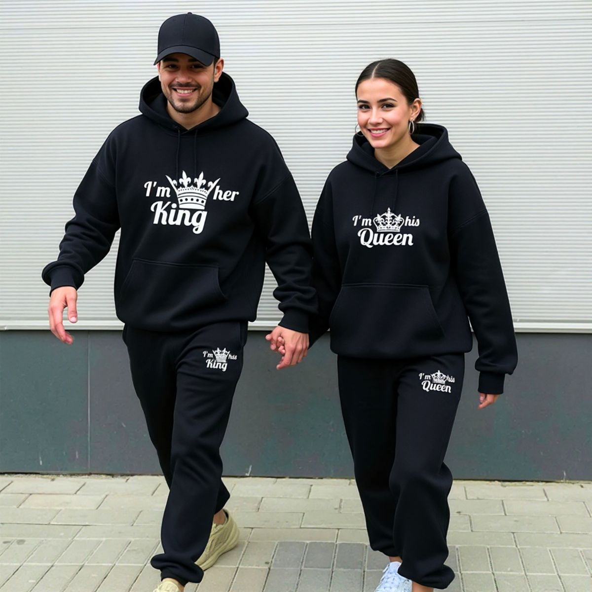 King & Queen Black Tracksuits