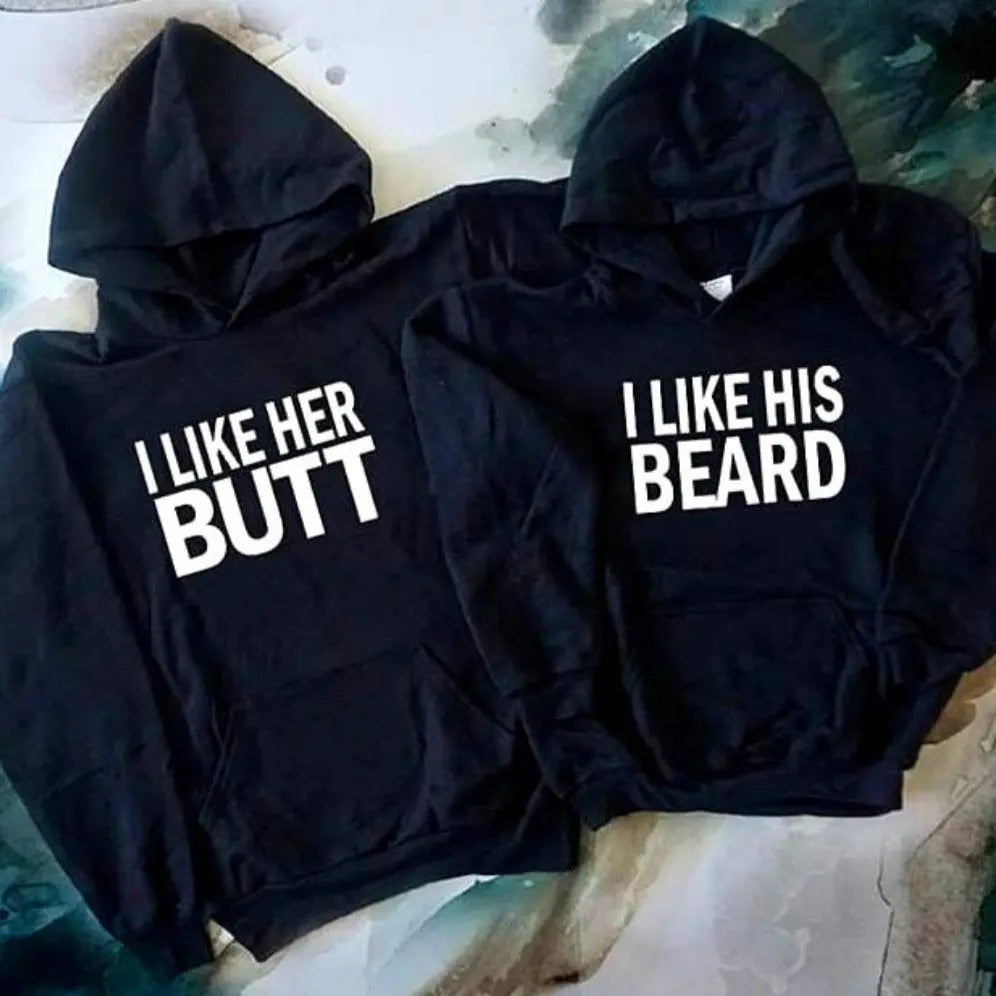 His Beard & Her Butt Hoodies