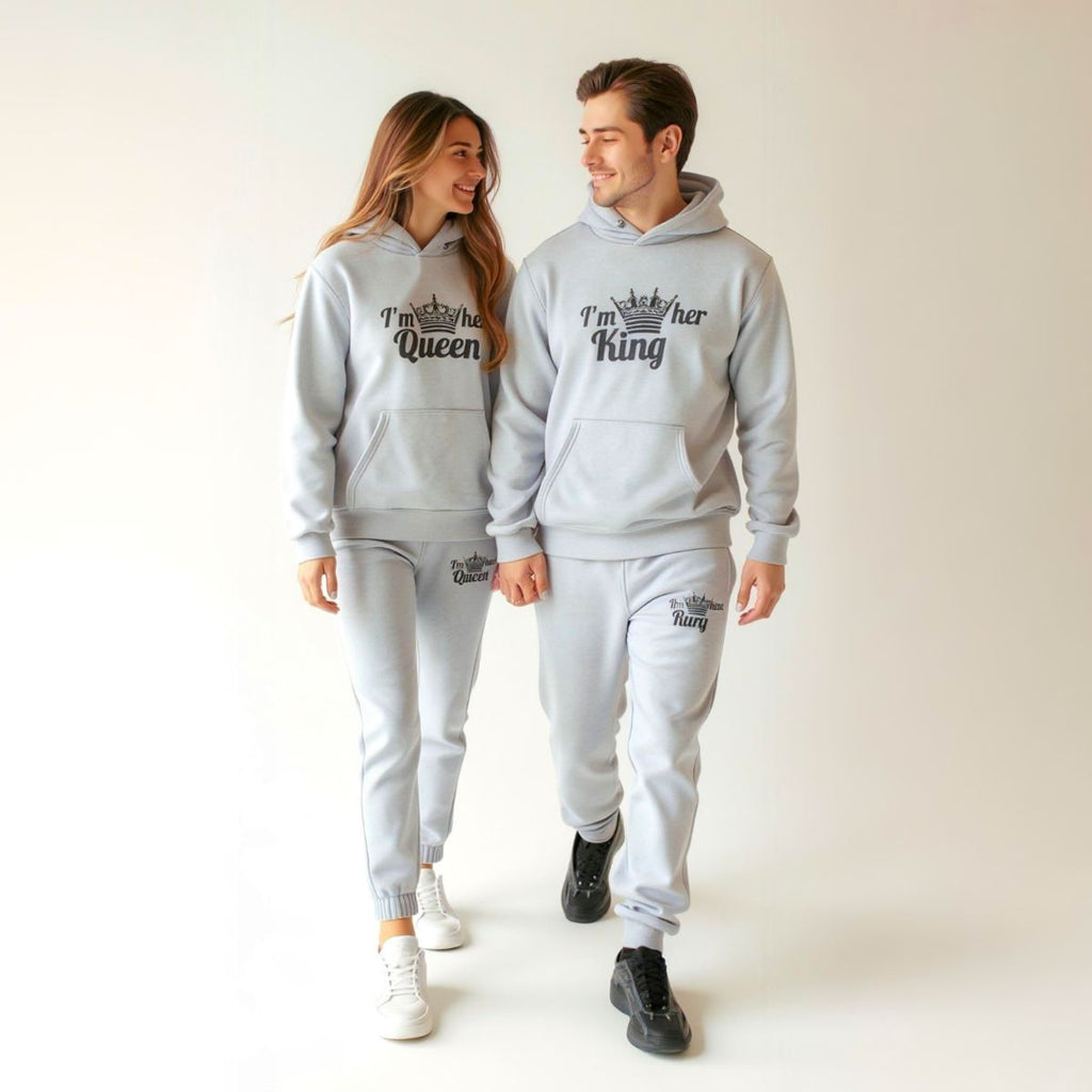King & Queen Gray Tracksuits