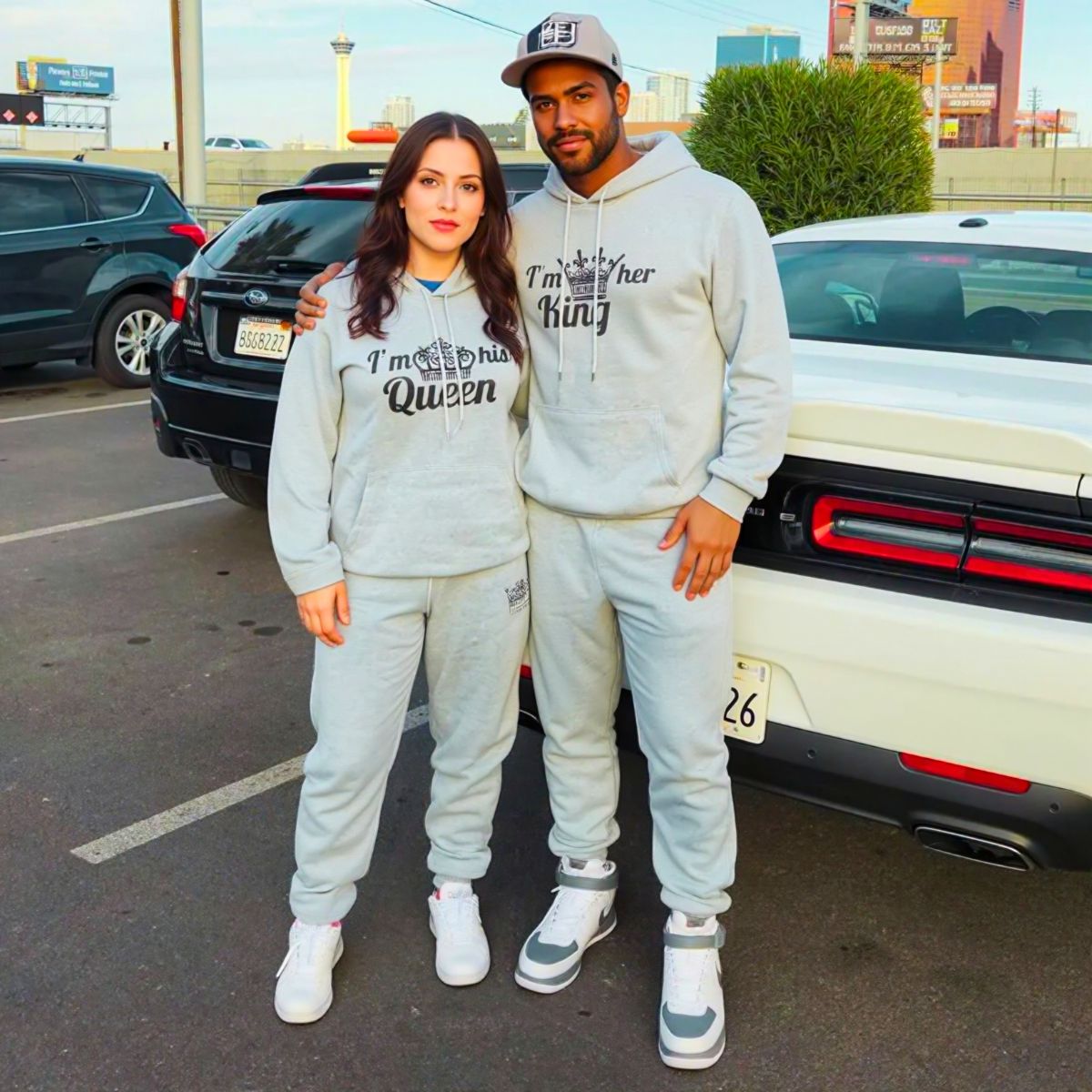 King & Queen Gray Tracksuits