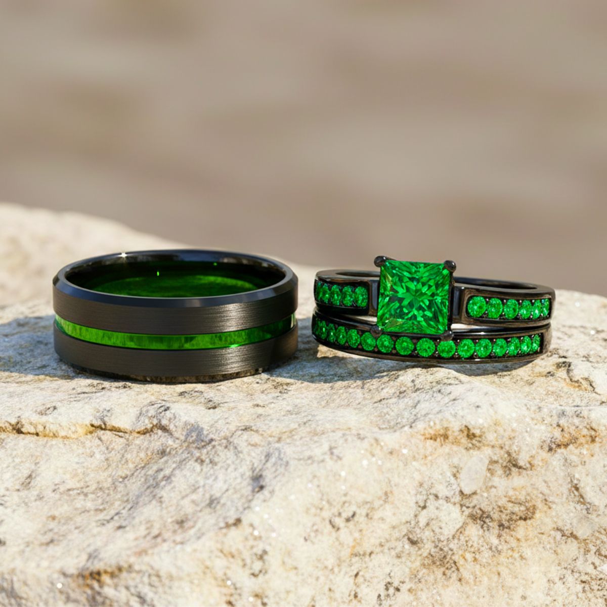 Emerald Breath Rings