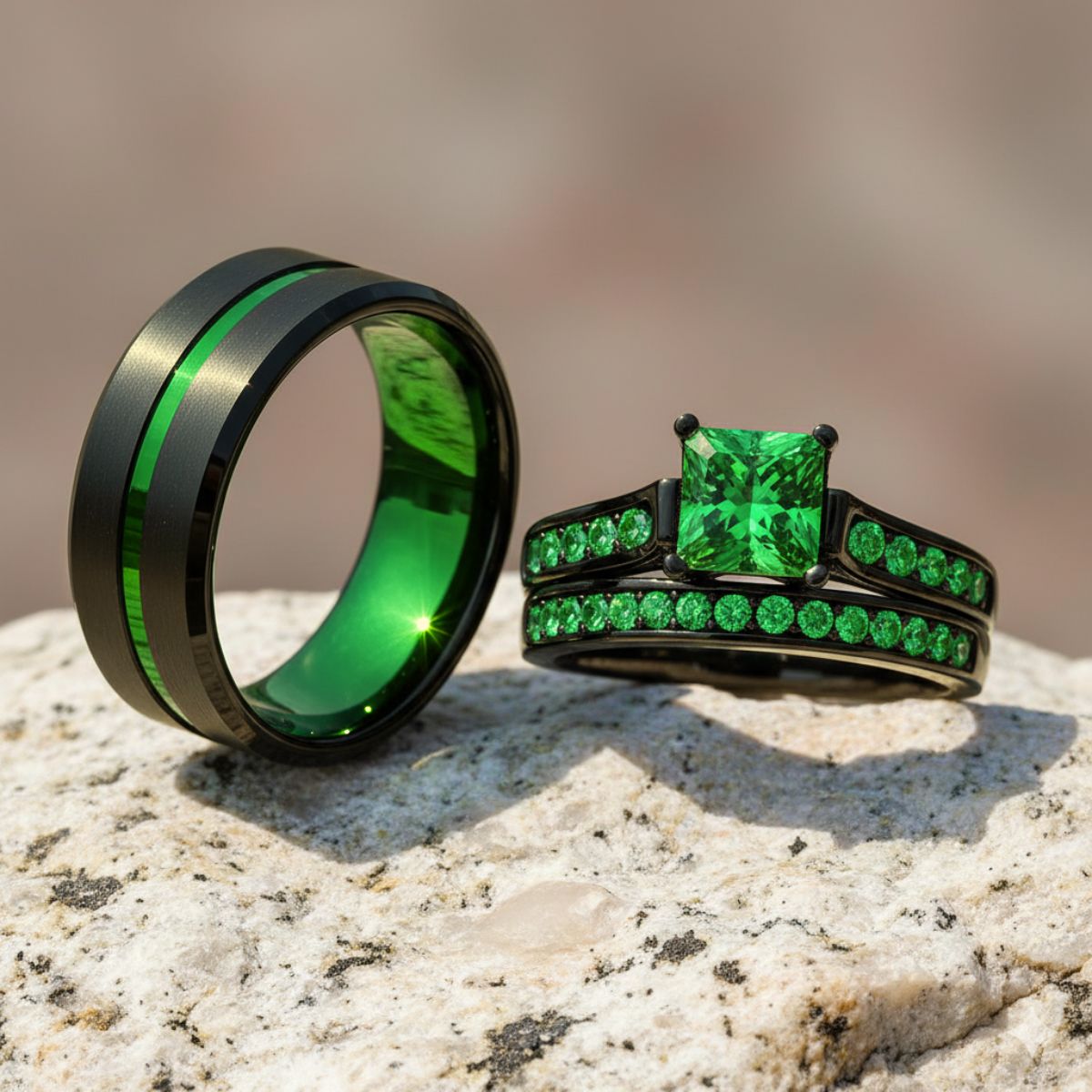 Emerald Breath Rings